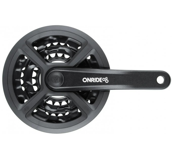 Комплект шатунів ONRIDE Trio 810P 42-32-22Т, під квадрат, 175 мм, на 8/7/6, з захистом, чорний