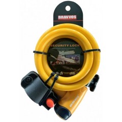 Замок тросиковий BRAVVOS LOC-065-110 пiд ключ 12х1500 мм, помаранчевий